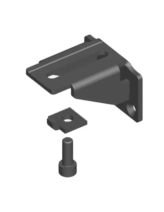 Soporte para pernio regulable 8080 - 52 x 50 x 35 mm - Acero - Negro