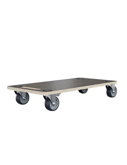 Soporte rodante 2625 - 60 x 34 cm - Madera laminada - Negro