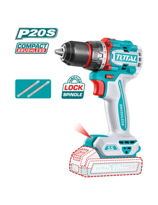 Taladro atornillador brushless a batería TDLI205581 - 20 V
