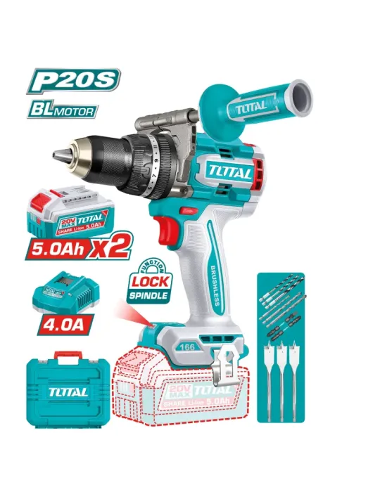 Taladro percutor brushless a batería TIDLI201668E - 20 V