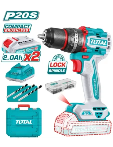 Taladro percutor brushless a batería TIDLI20558 - 20 V