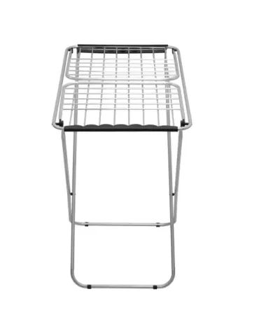 Tendedero alas plegables AERIA-A18M - 176 x 55 x 92 cm - Aluminio / Acero - Esmaltado plata/Negro