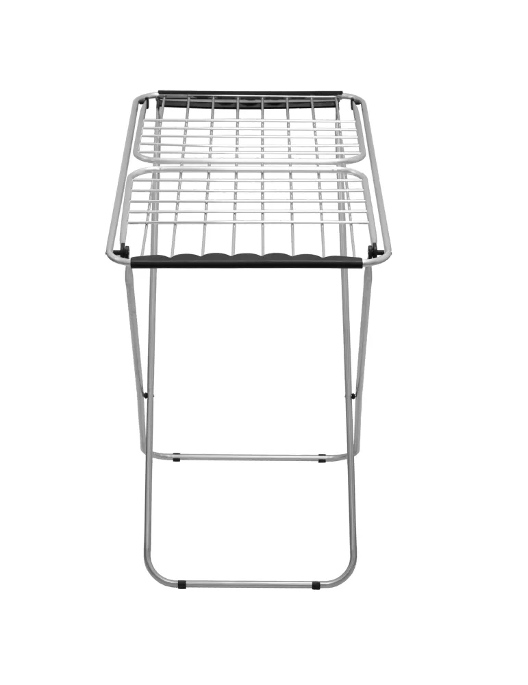 Tendedero alas plegables AERIA-A18M - 176 x 55 x 92 cm - Aluminio / Acero - Esmaltado plata/Negro