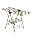 Tendedero alas plegables AERIA-N13M - 137 x 62 x 92 cm - Acero / Bambú - Negro/Bambú