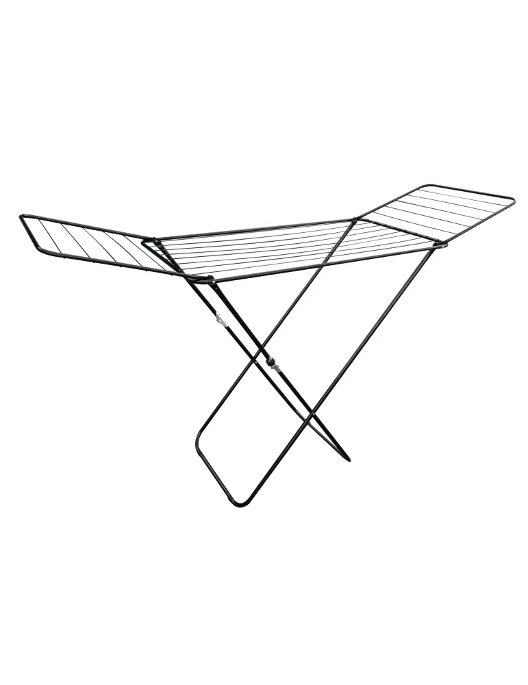 Tendedero alas plegables AERIA-S18M - 180 x 55 x 95 cm - Acero - Negro
