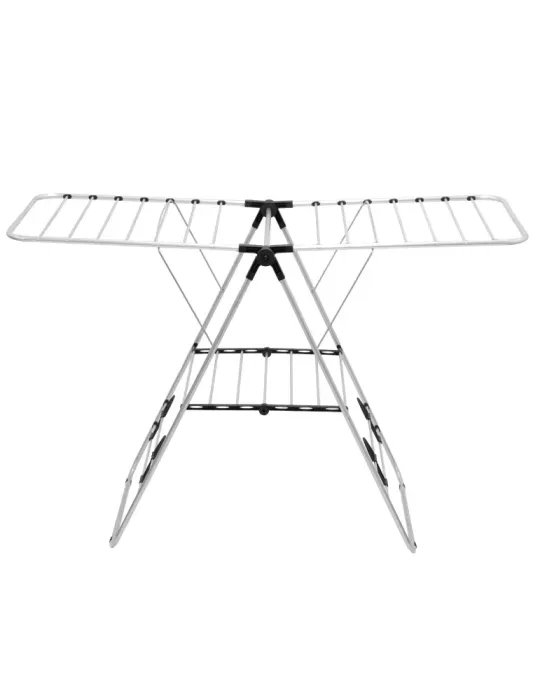 Tendedero alas plegables AERIA-U15M - 145 x 60 x 95 cm - Aluminio / Acero - Esmaltado plata/Negro