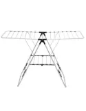 Tendedero alas plegables AERIA-U15M - 145 x 60 x 95 cm - Aluminio / Acero - Esmaltado plata/Negro