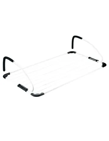 Tendedero de balcón AERIA-C10M - 105 x 55 x 25 cm - Acero / Polipropileno - Blanco/Negro
