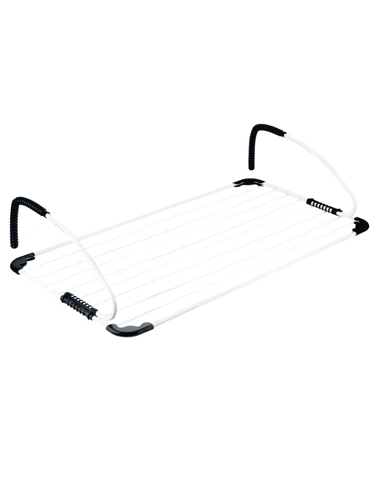 Tendedero de balcón AERIA-C10M - 105 x 55 x 25 cm - Acero / Polipropileno - Blanco/Negro