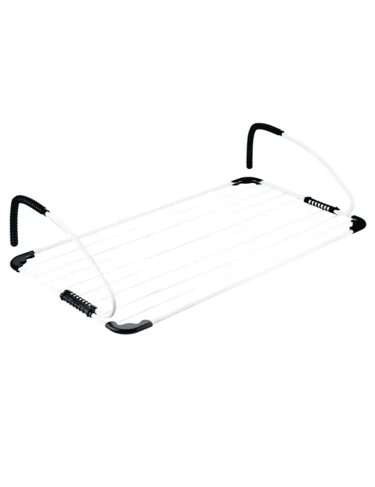 Tendedero de balcón AERIA-C10M - 105 x 55 x 25 cm - Acero / Polipropileno - Blanco/Negro