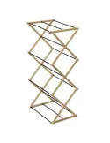 Tendedero torre plegable AERIA-Z5M - 54 x 36 x 106 cm - Acero / Bambú - Negro/Bambú