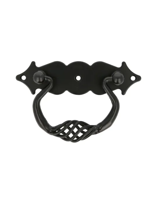 Tirador con placa 1006 - 100 x 31 mm - Negro