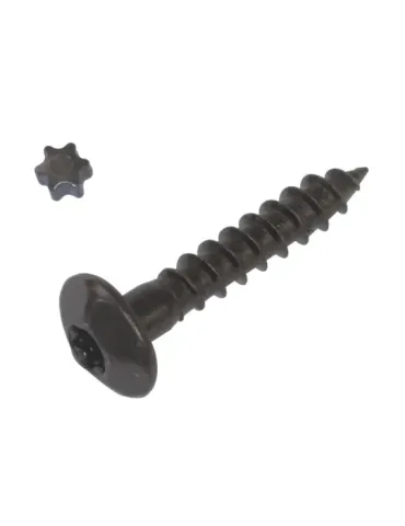 Tirafondo inviolable 7000 - M7 x 40 mm - Acero - Zincado negro