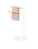 Toallero FORMA - 455 x 240 x 810 mm - Acero / Bambú - Blanco