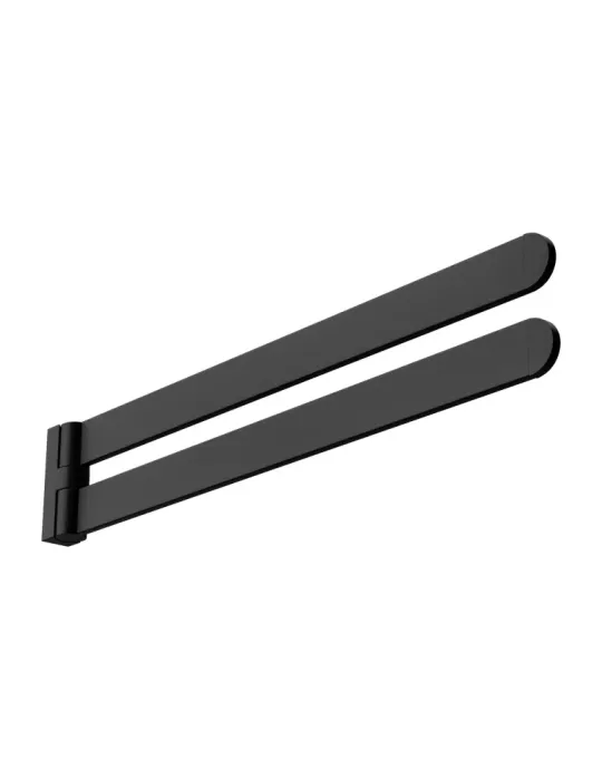 Toallero doble móvil OMA-3 - 434 mm - Zamak - Negro mate