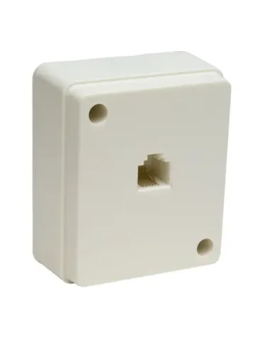 Toma telefónica de sobreponer 3861 - 66 x 55 mm - Polipropileno - Blanco