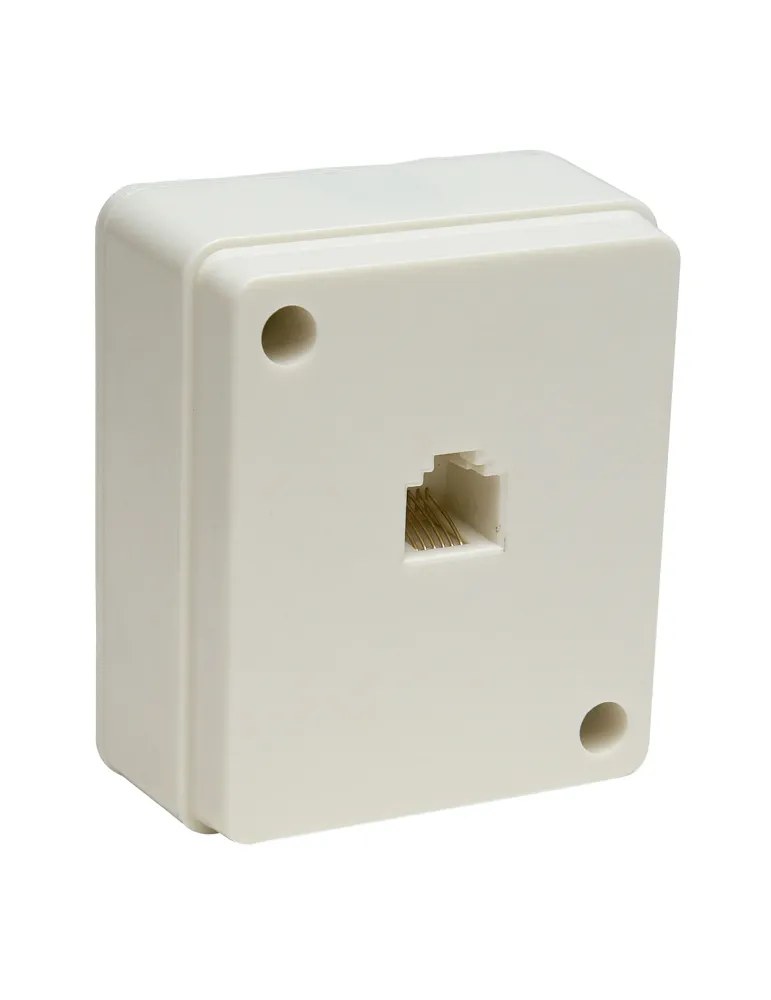 Toma telefónica de sobreponer 3861 - 66 x 55 mm - Polipropileno - Blanco
