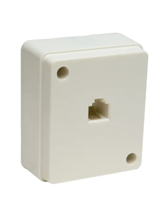 Toma telefónica de sobreponer 3861 - 66 x 55 mm - Polipropileno - Blanco