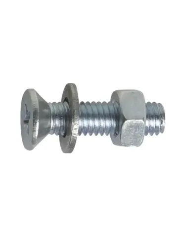 Tornillo cabeza plana + tuerca + arandela