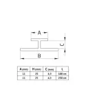 Unión H lados desiguales PVC - 25 x 11 mm - PVC - Blanco