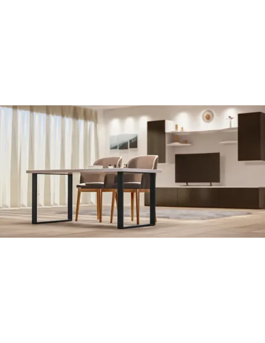 Pata de mesa 2400 - 712 x 780 x 80 mm - Acero - Negro mate