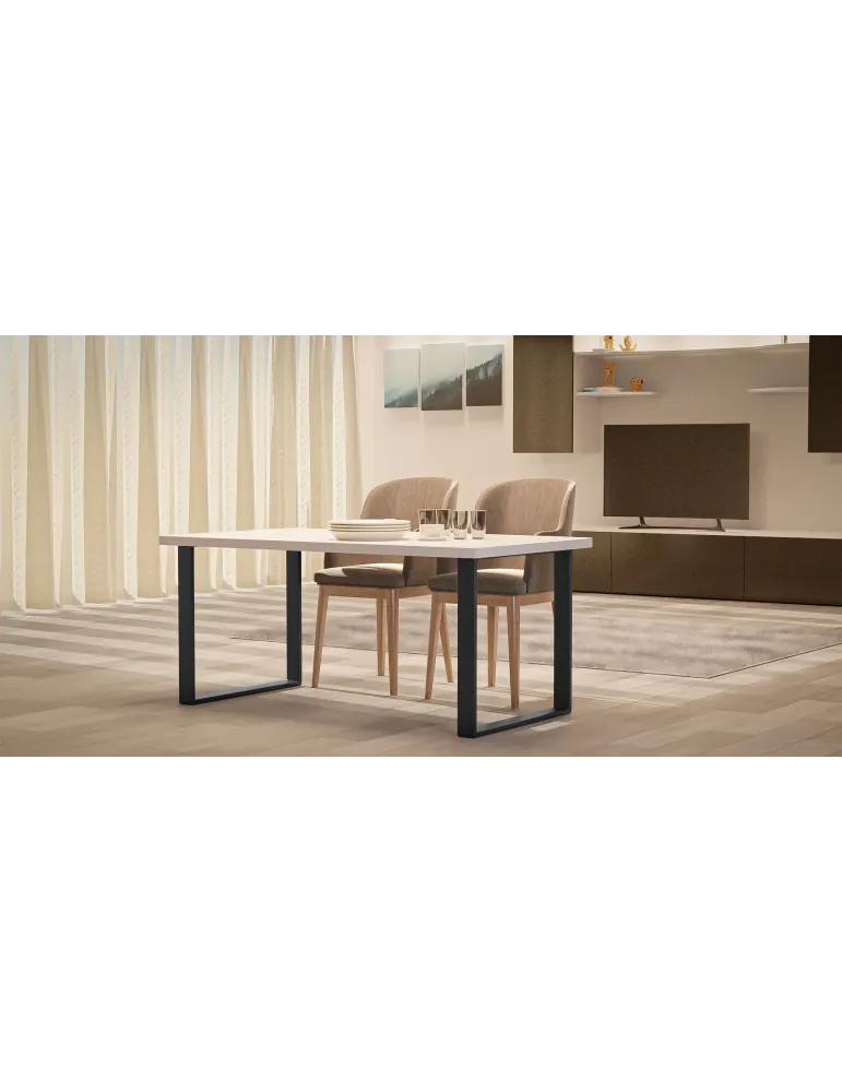 Pata de mesa 2400 - 712 x 780 x 80 mm - Acero - Negro mate