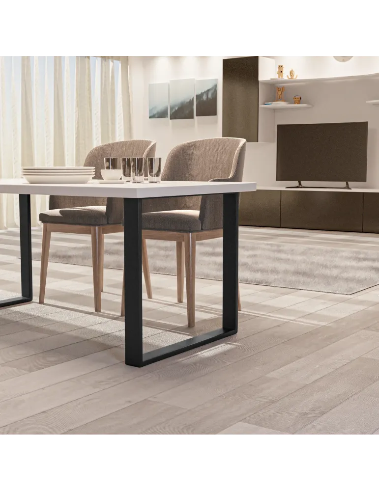 Pata de mesa 2400 - 712 x 780 x 80 mm - Acero - Negro mate