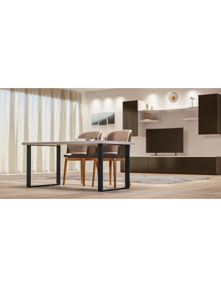 Pata de mesa 2400 - 712 x 780 x 80 mm - Acero - Negro mate