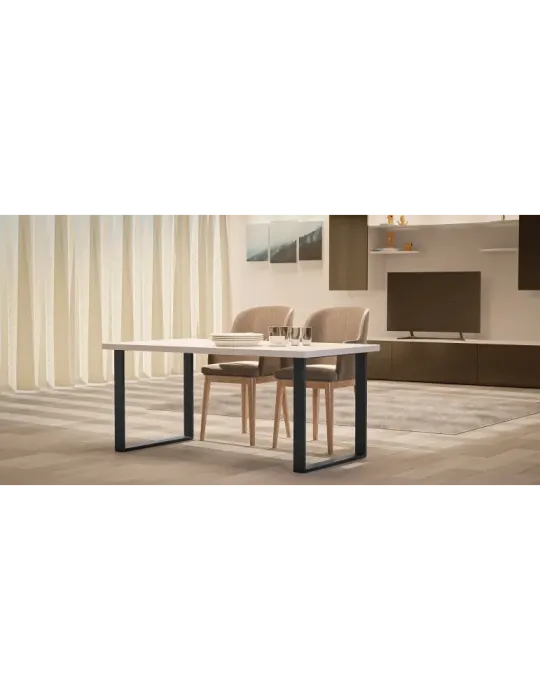 Pata de mesa 2400 - 712 x 780 x 80 mm - Acero - Negro mate