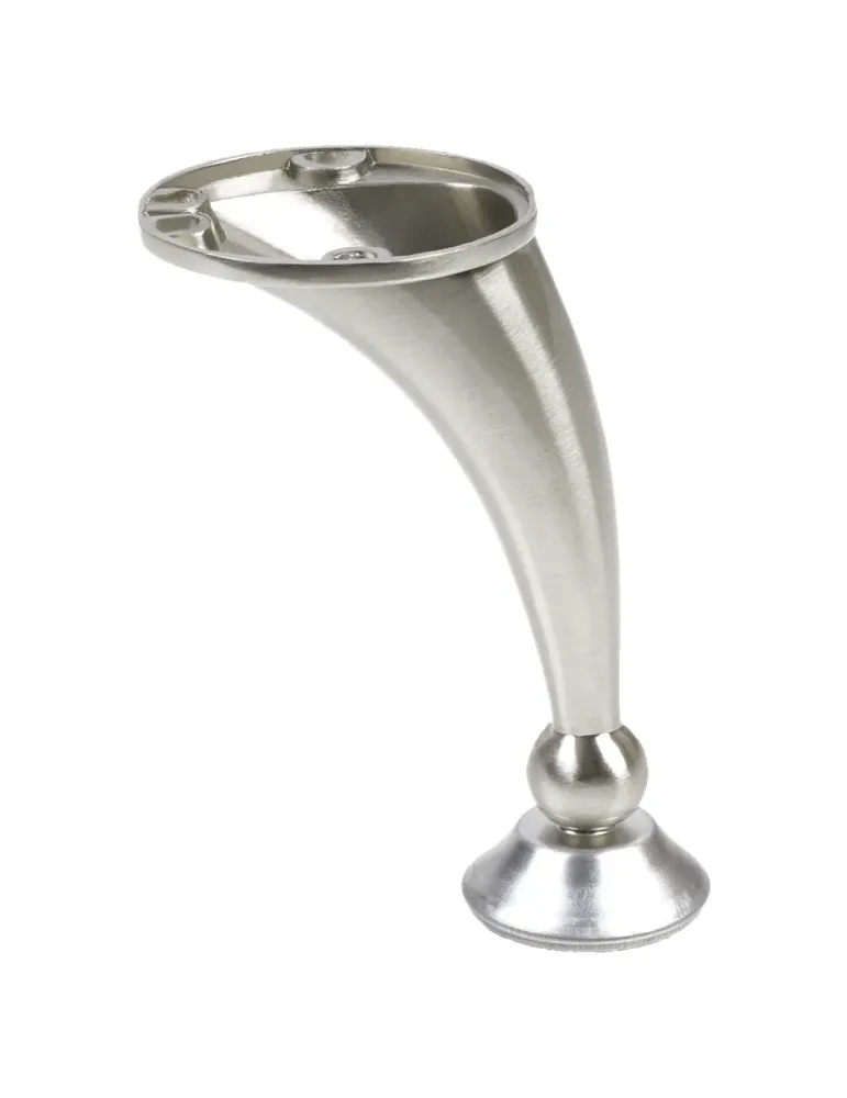 Pata para mueble 13 - 120 mm - Zamak - Níquel cepillado