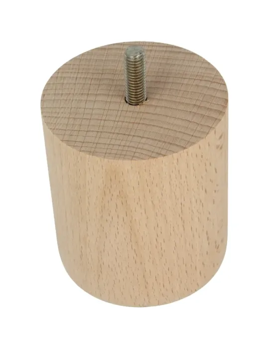 Pata para mueble 31 - Ø68 x 80 mm - Madera - Haya