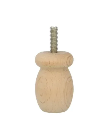 Pata para mueble 33 - Ø36 x 55 mm - Madera - Haya 2
