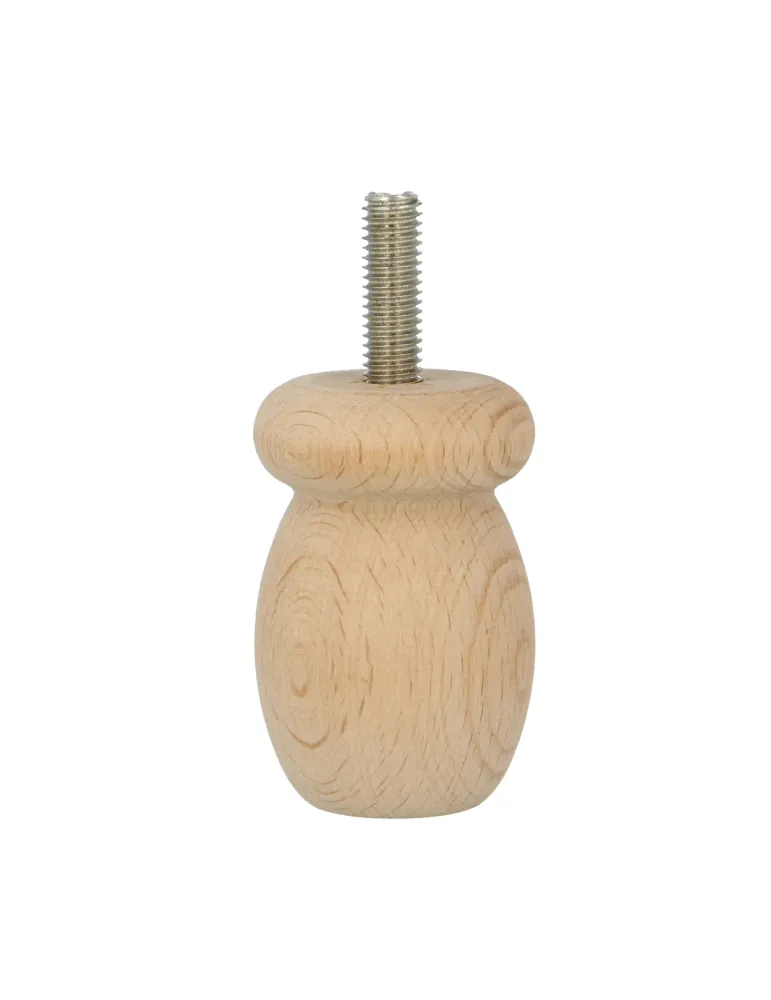 Pata para mueble 33 - Ø36 x 55 mm - Madera - Haya