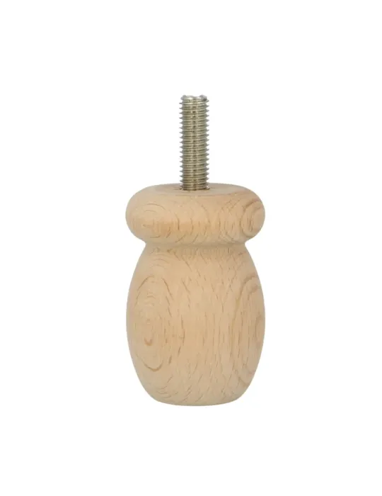 Pata para mueble 33 - Ø36 x 55 mm - Madera - Haya