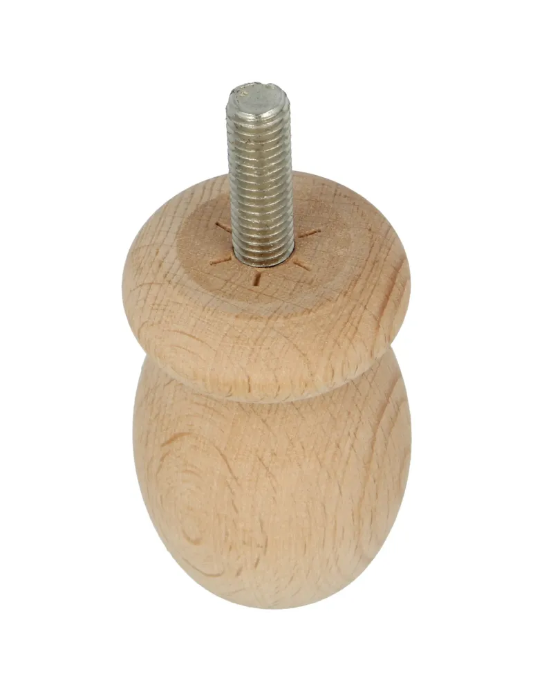 Pata para mueble 33 - Ø36 x 55 mm - Madera - Haya