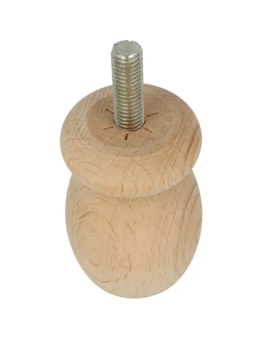 Pata para mueble 33 - Ø36 x 55 mm - Madera - Haya