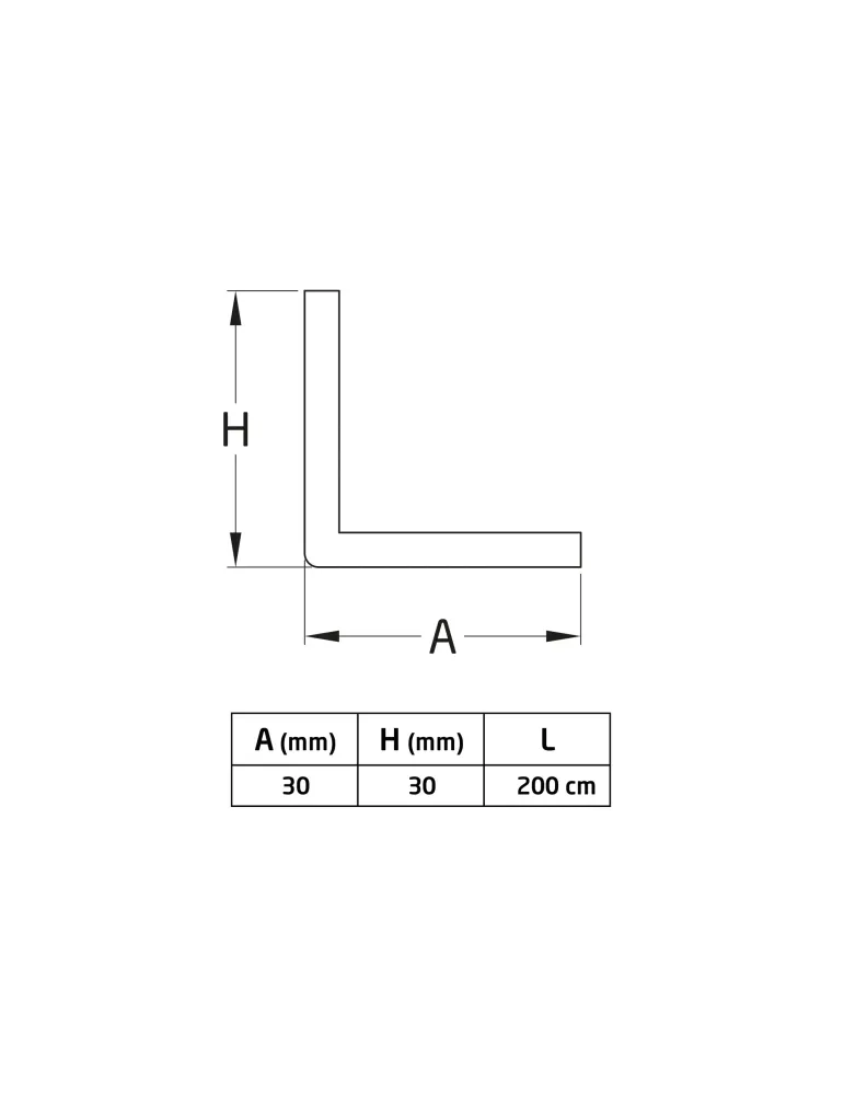 Perfil guardacantos acero 2199 - 30 x 30 mm - Acero - Galvanizado