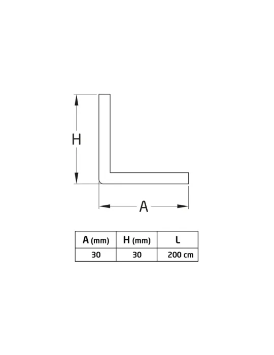 Perfil guardacantos acero 2199 - 30 x 30 mm - Acero - Galvanizado