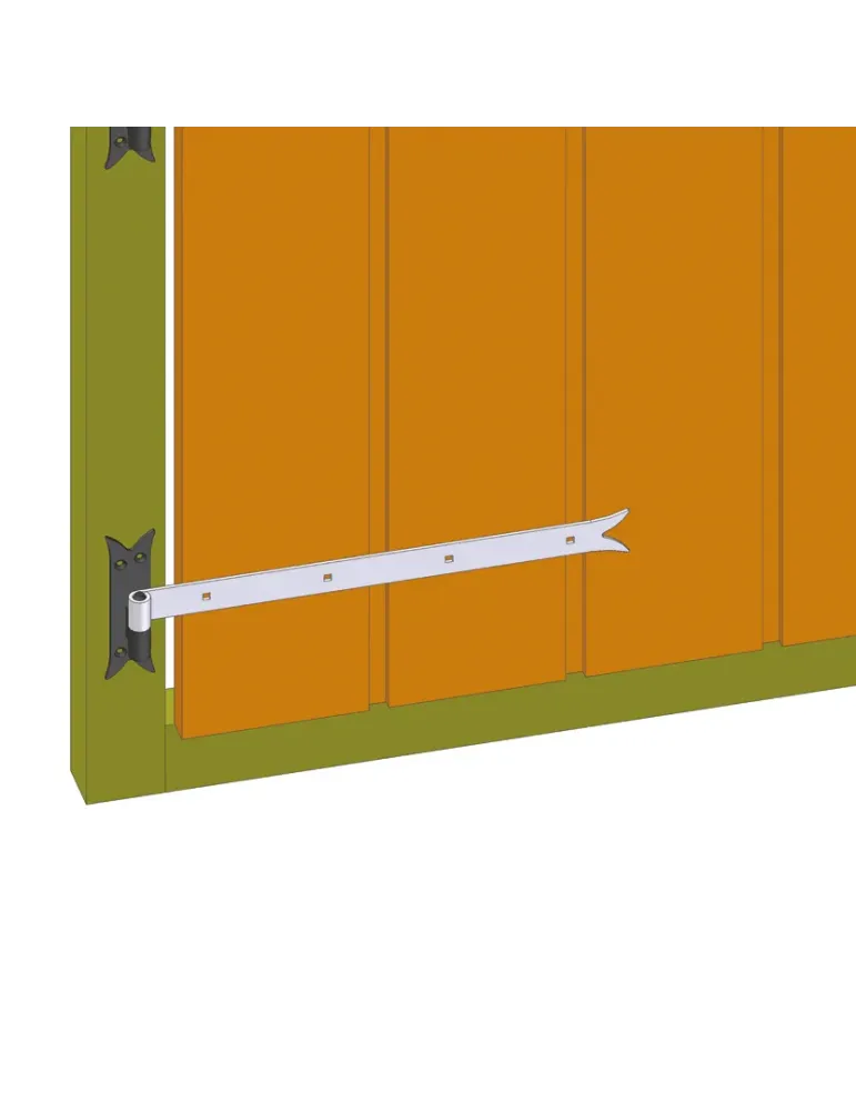 Pernio placa gótico 4800 - 170 x 50 x 4 mm - Acero - Negro