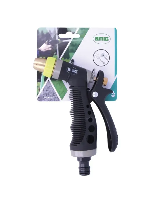 Pistola riego R25 - 150 mm - Latón / Goma - Verde pistacho-Negro