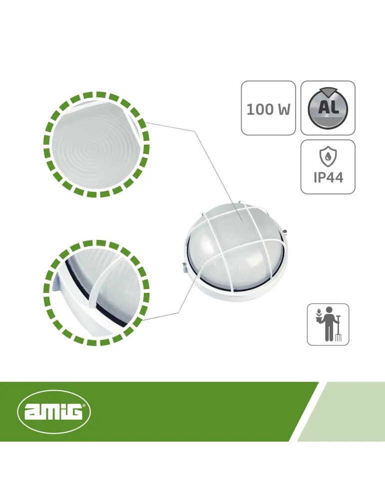 Plafón 1 - 240 x 125 mm - Aluminio - Blanco