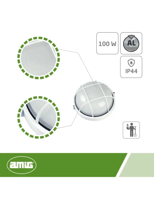 Plafón 1 - 240 x 125 mm - Aluminio - Blanco