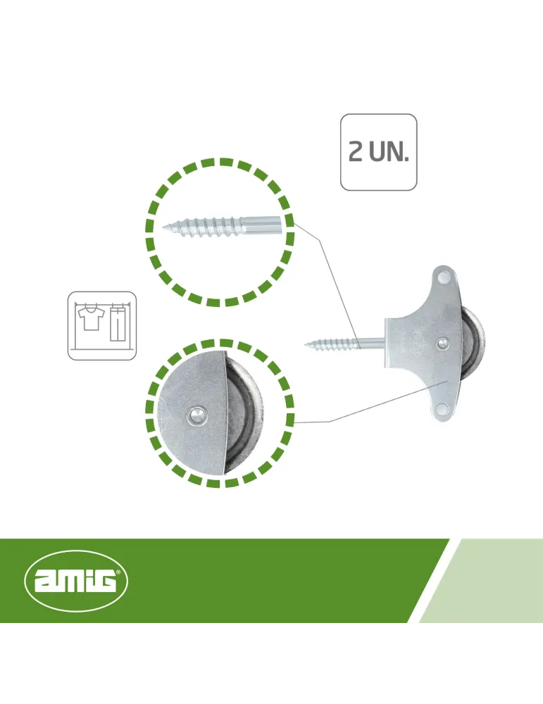 Polea metálica 4 - Ø39 mm - Acero - Zincado