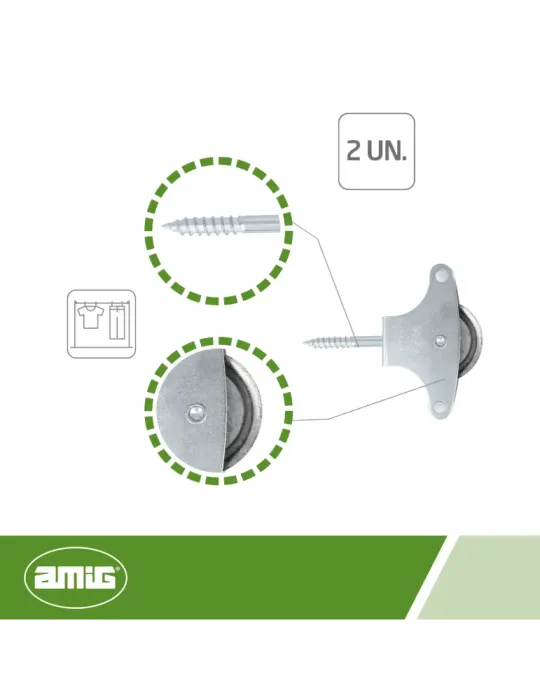 Polea metálica 4 - Ø39 mm - Acero - Zincado