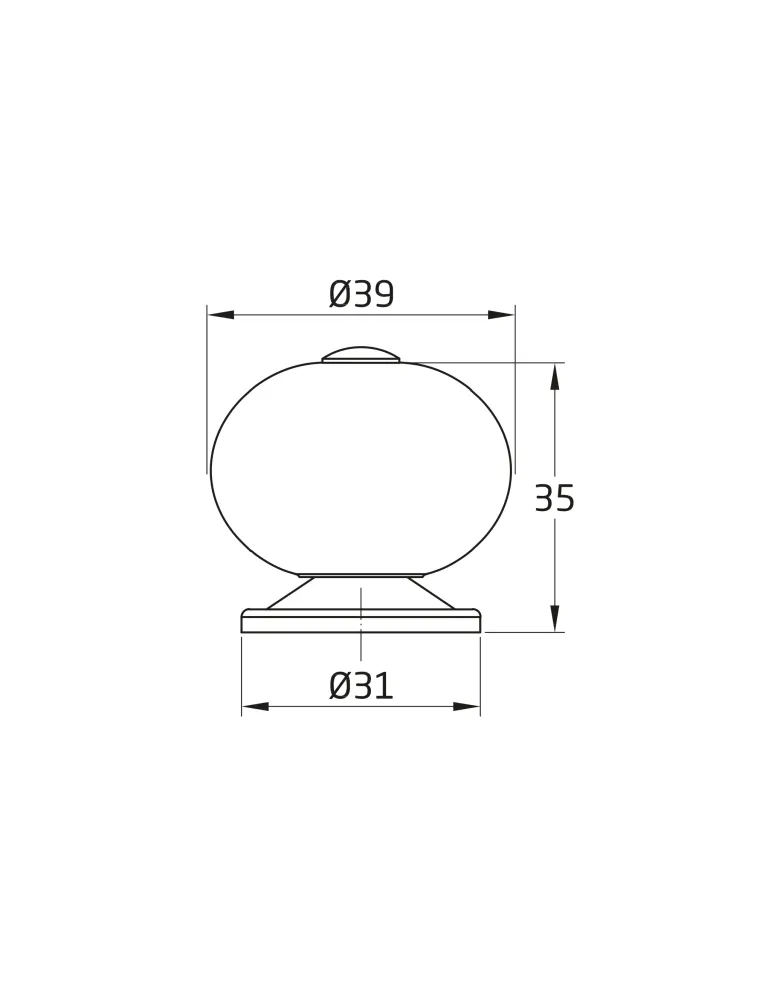 Pomo 824 - Ø39 mm - Cerámica - Porcelana craquelada