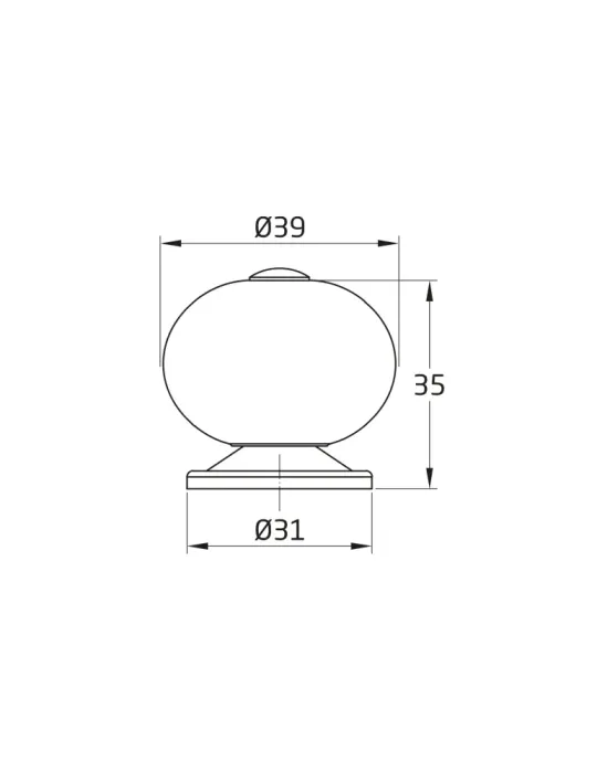 Pomo 824 - Ø39 mm - Cerámica - Porcelana craquelada