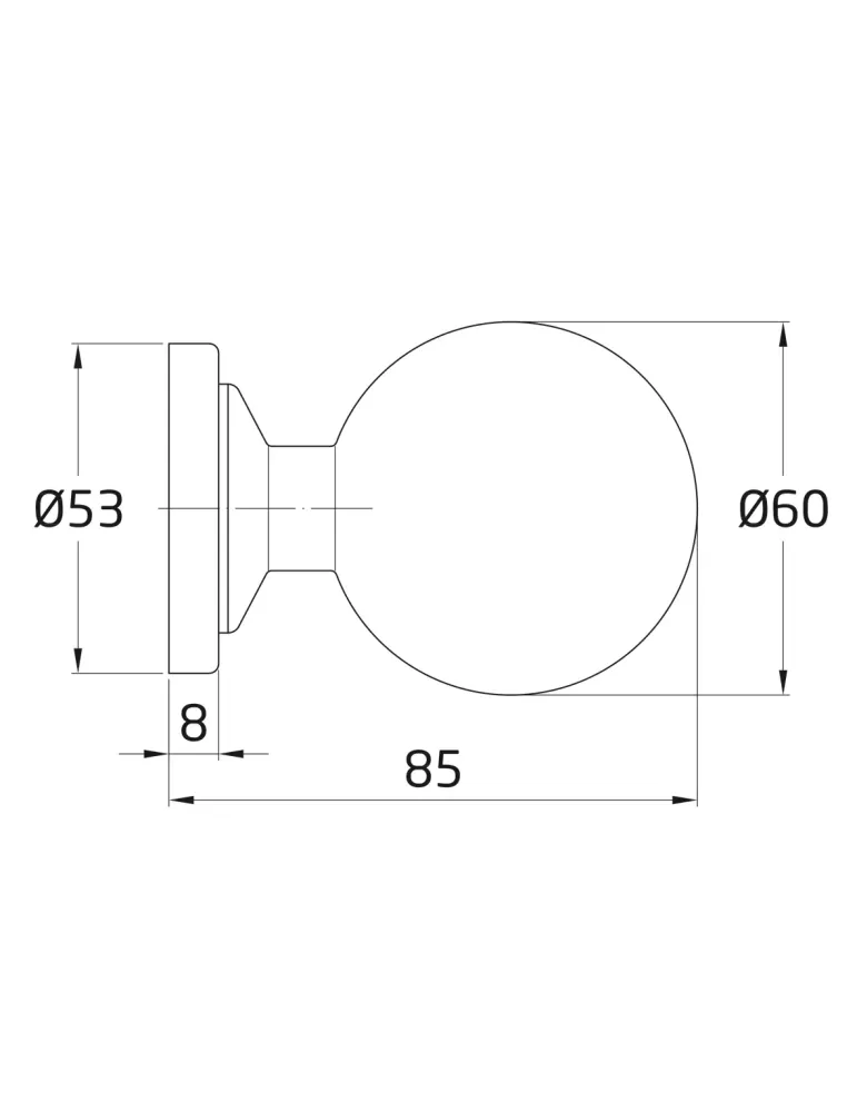 Pomo puerta de entrada 10 - Ø60 mm - Acero inoxidable 18/8 - Mate