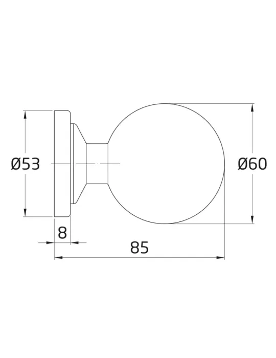 Pomo puerta de entrada 10 - Ø60 mm - Acero inoxidable 18/8 - Mate