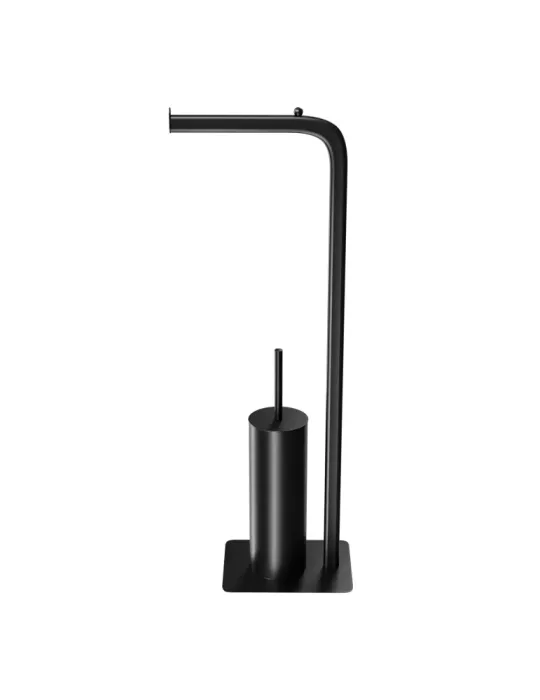 Portarrollos con escobillero FORMADUO - 210 x 160 x 725 mm - Acero / Polipropileno - Negro