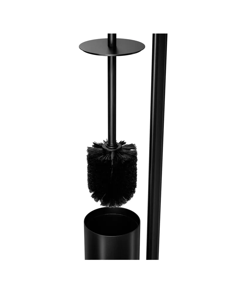 Portarrollos con escobillero FORMADUO - 210 x 160 x 725 mm - Acero / Polipropileno - Negro